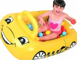 Pool Central® 3.75ft. Yellow Inflatable Kiddie Car Ball Pit & Pool Float