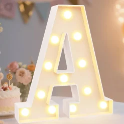 Pooqla LED Marquee Letter Lights Sign, Light Up Alphabet Letter for Home Party Wedding Decoration A