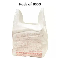 Popular Plastic Merchandise Bags Small T-Shirt Carry-Out Bags, 7" x 5" x 15" | Raheev®