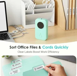 Portable Bluetooth Label Maker Machine with Tape D30 Mini Thermal Label Printer Wireless Inkless Label Maker for Home Office School Organization Barcode QR Code Labels