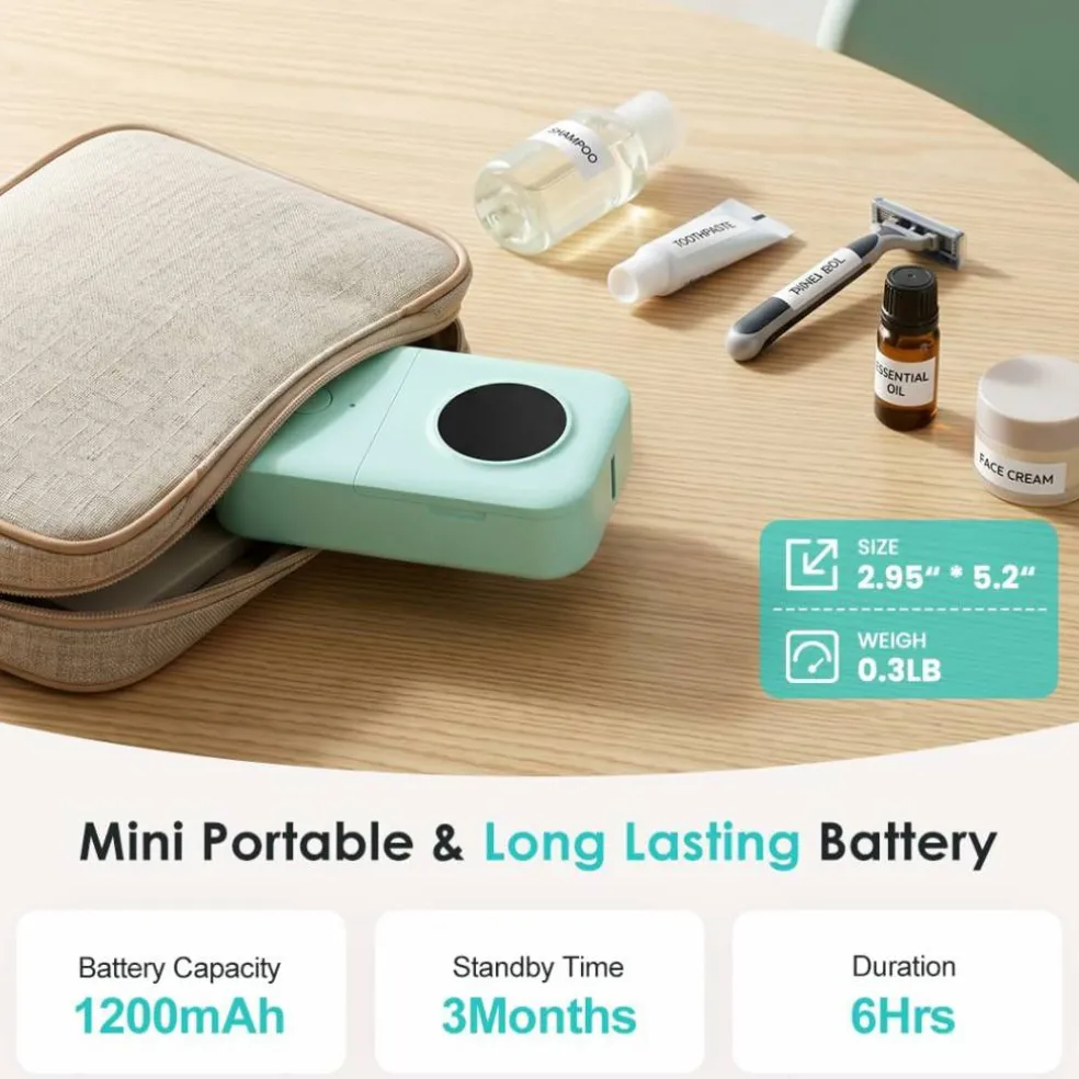 Portable Bluetooth Label Maker Machine with Tape D30 Mini Thermal Label Printer Wireless Inkless Label Maker for Home Office School Organization Barcode QR Code Labels