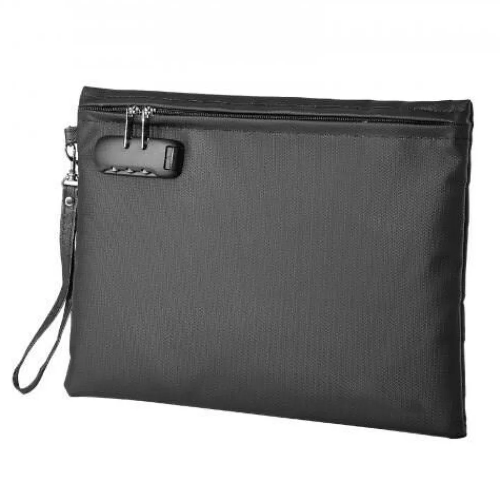 Portable Fireproof Document Bag with Lock, Heat Insulated and Waterproof for Files and Passports