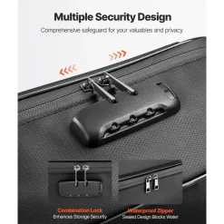 Portable Fireproof Document Box, Heat and Water Resistant Safe with Lock for Important Files