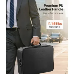 Portable Fireproof Document Box, Heat and Water Resistant Safe with Lock for Important Files