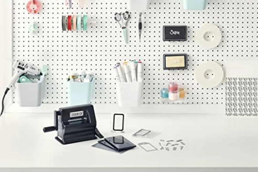 Portable Manual Die Cutting & Embossing Machine for Arts & Crafts, Scrapbooking & Cardmaking, 2.5” Opening, One Size, Tim Holtz Sidekick Starter Kit