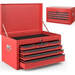 Portable Steel Toolbox 6 Drawer Ball Bearing Slides 120 lb Capacity