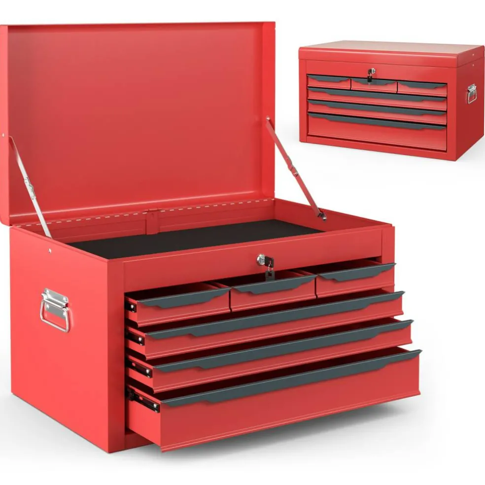 Portable Steel Toolbox 6 Drawer Ball Bearing Slides 120 lb Capacity