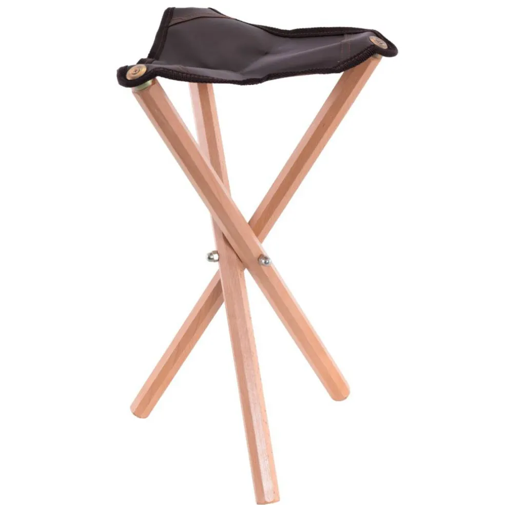 Portable Three Leg Wood Artist Folding Stool with Saddle Leather Seat
