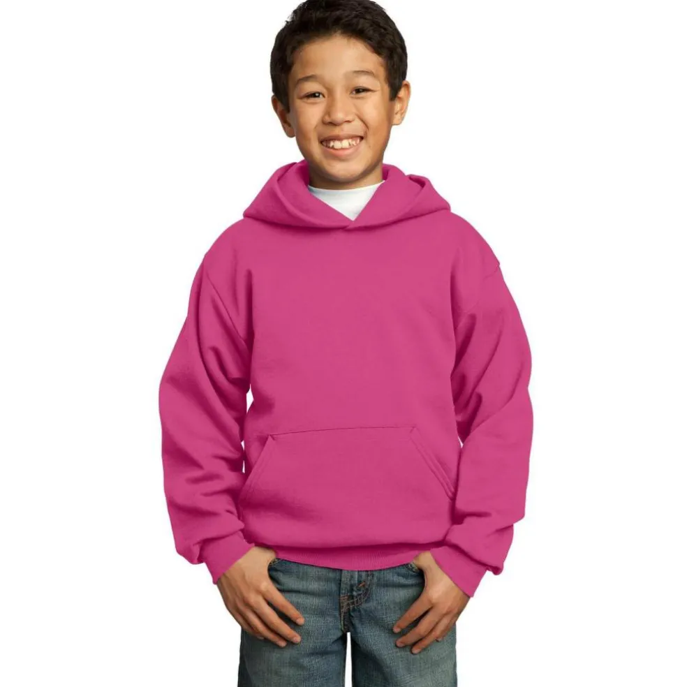 Port & Company® Colors Youth Core Fleece Pullover Hooded Sweatshirt