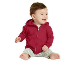 Port & Company® Core Fleece Full-Zip Hooded Infant Sweatshirt