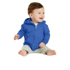 Port & Company® Core Fleece Full-Zip Hooded Infant Sweatshirt