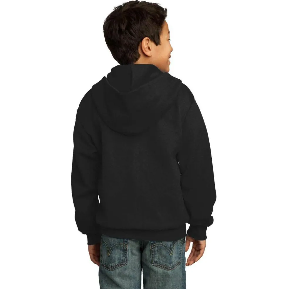 Port & Company® Youth Core Fleece Full-Zip Hooded Sweatshirt