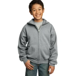 Port & Company® Youth Core Fleece Full-Zip Hooded Sweatshirt