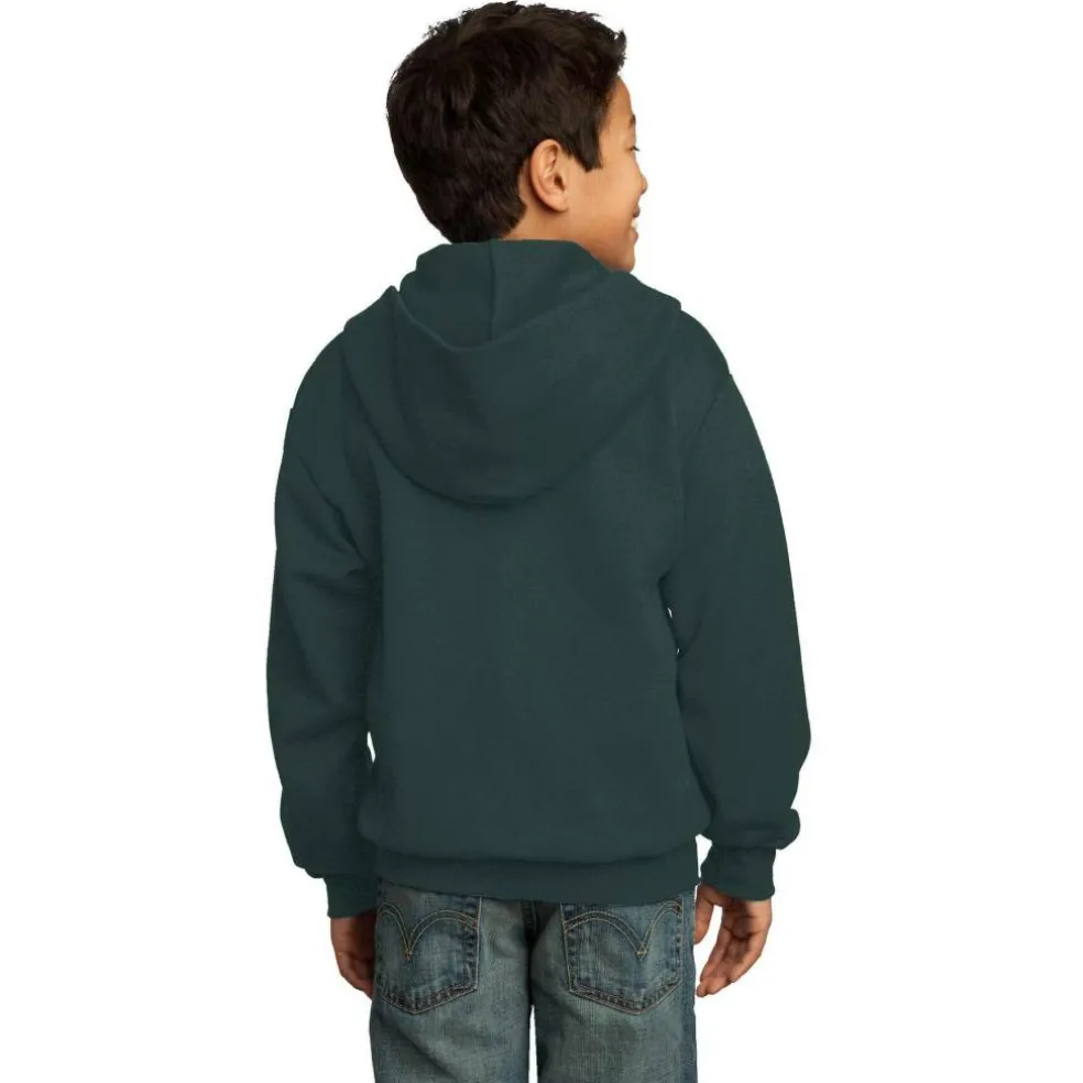 Port & Company® Youth Core Fleece Full-Zip Hooded Sweatshirt