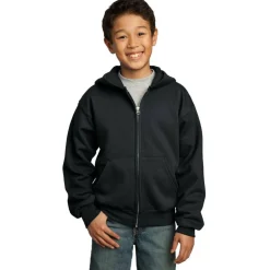 Port & Company® Youth Core Fleece Full-Zip Hooded Sweatshirt