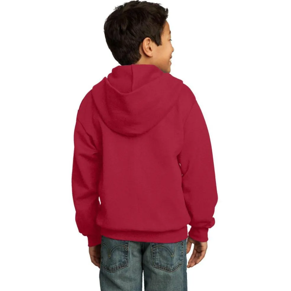 Port & Company® Youth Core Fleece Full-Zip Hooded Sweatshirt