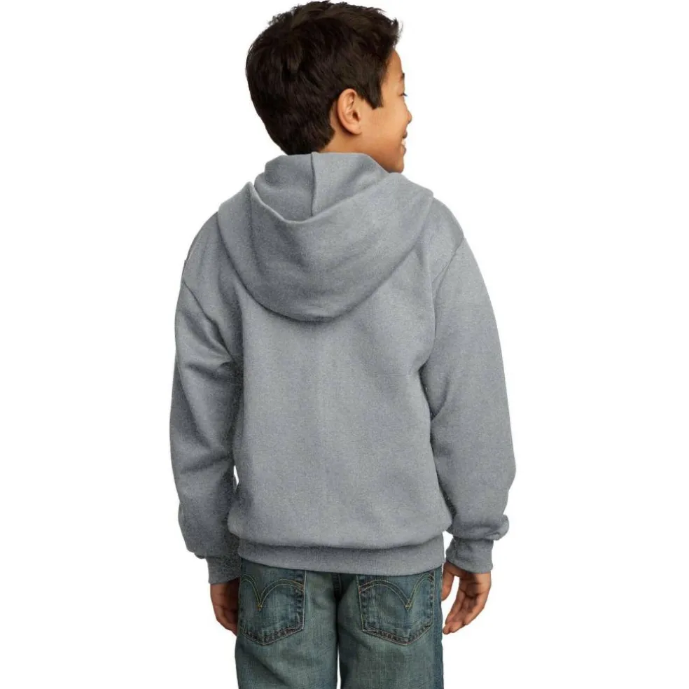 Port & Company® Youth Core Fleece Full-Zip Hooded Sweatshirt
