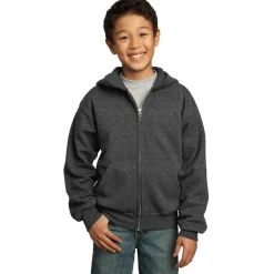 Port & Company® Youth Core Fleece Full-Zip Hooded Sweatshirt