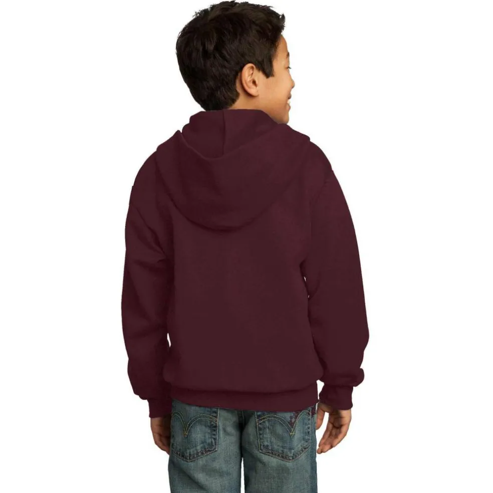 Port & Company® Youth Core Fleece Full-Zip Hooded Sweatshirt