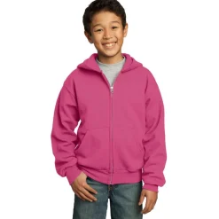 Port & Company® Youth Core Fleece Full-Zip Hooded Sweatshirt