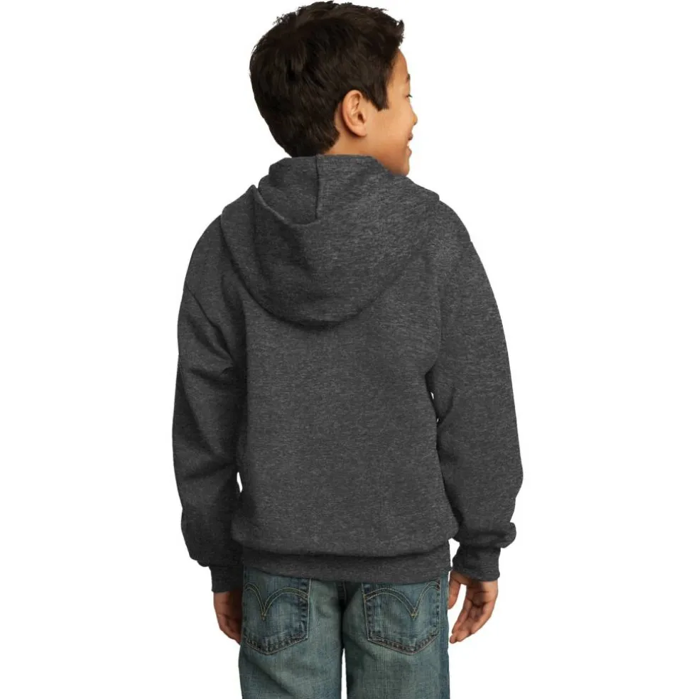 Port & Company® Youth Core Fleece Full-Zip Hooded Sweatshirt