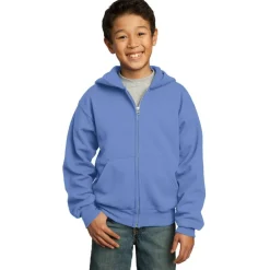 Port & Company® Youth Core Fleece Full-Zip Hooded Sweatshirt