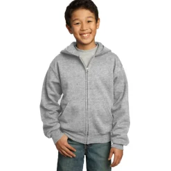 Port & Company® Youth Core Fleece Full-Zip Hooded Sweatshirt