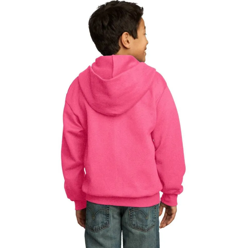 Port & Company® Youth Core Fleece Full-Zip Hooded Sweatshirt