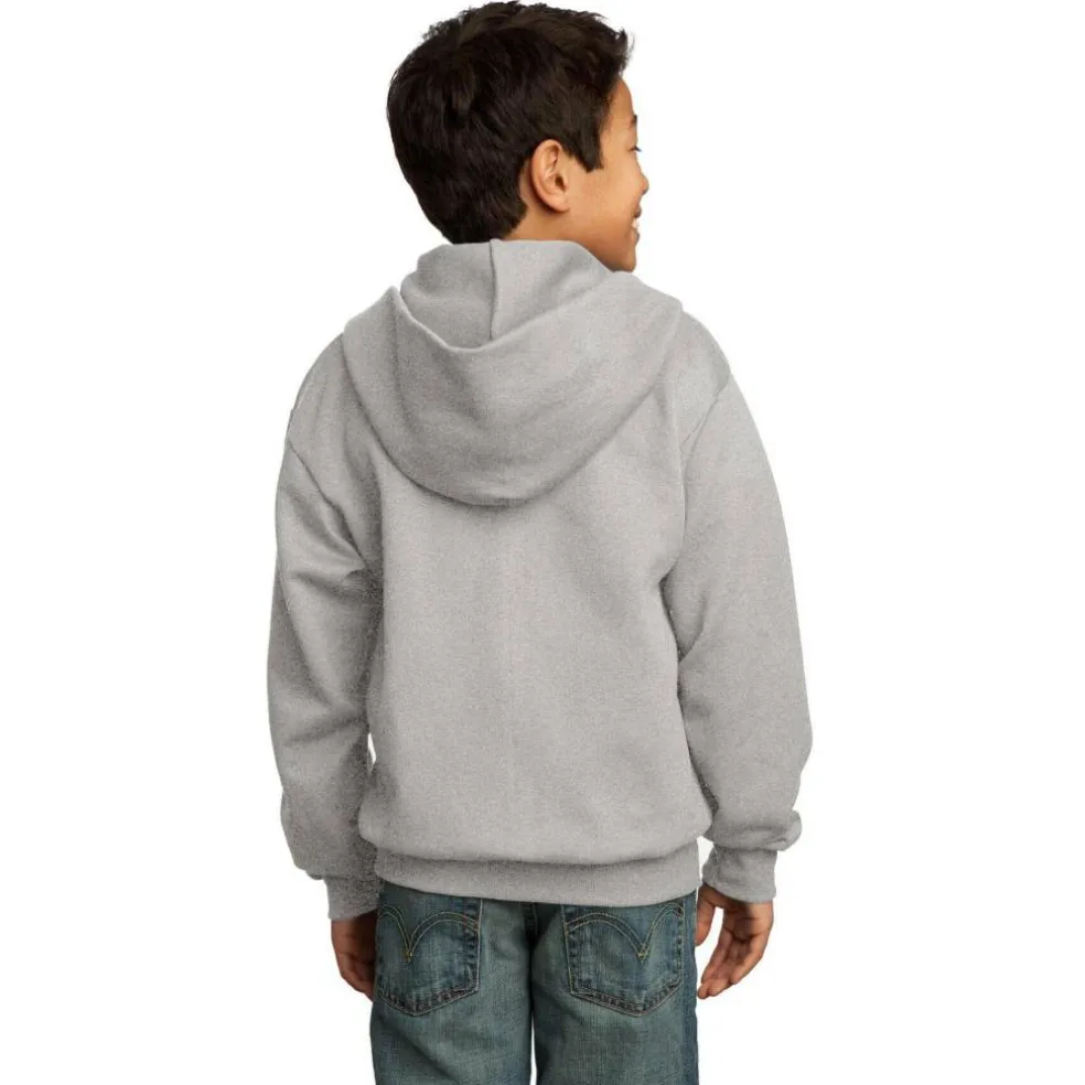 Port & Company® Youth Core Fleece Full-Zip Hooded Sweatshirt