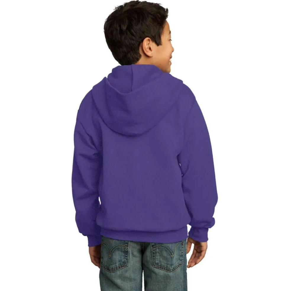 Port & Company® Youth Core Fleece Full-Zip Hooded Sweatshirt