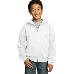 Port & Company® Youth Core Fleece Full-Zip Hooded Sweatshirt