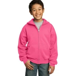 Port & Company® Youth Core Fleece Full-Zip Hooded Sweatshirt