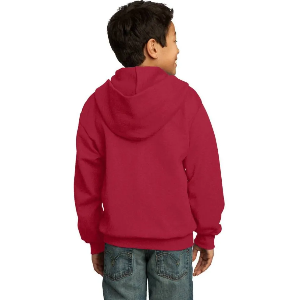 Port & Company® Youth Core Fleece Full-Zip Hooded Sweatshirt