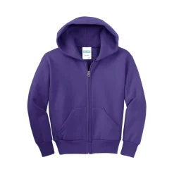 Port & Company® Youth Core Fleece Full-Zip Hooded Sweatshirt