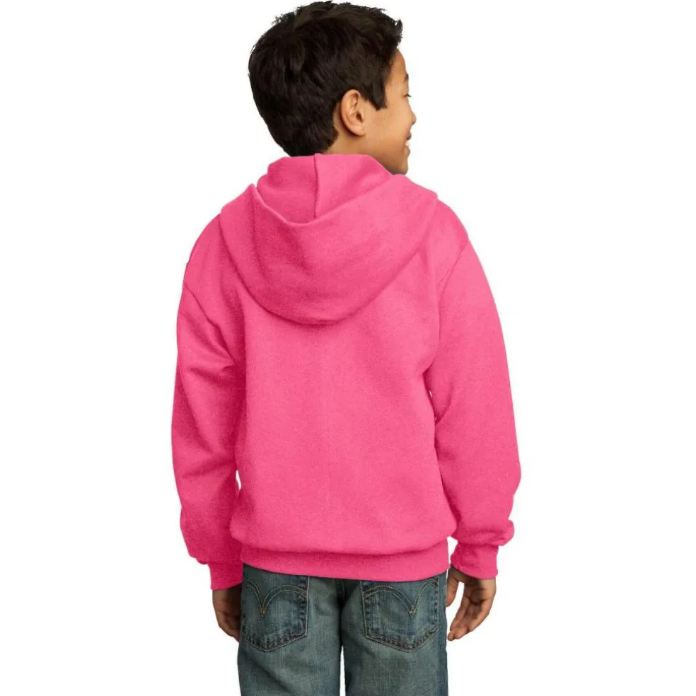 Port & Company® Youth Core Fleece Full-Zip Hooded Sweatshirt