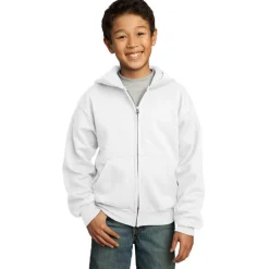 Port & Company® Youth Core Fleece Full-Zip Hooded Sweatshirt