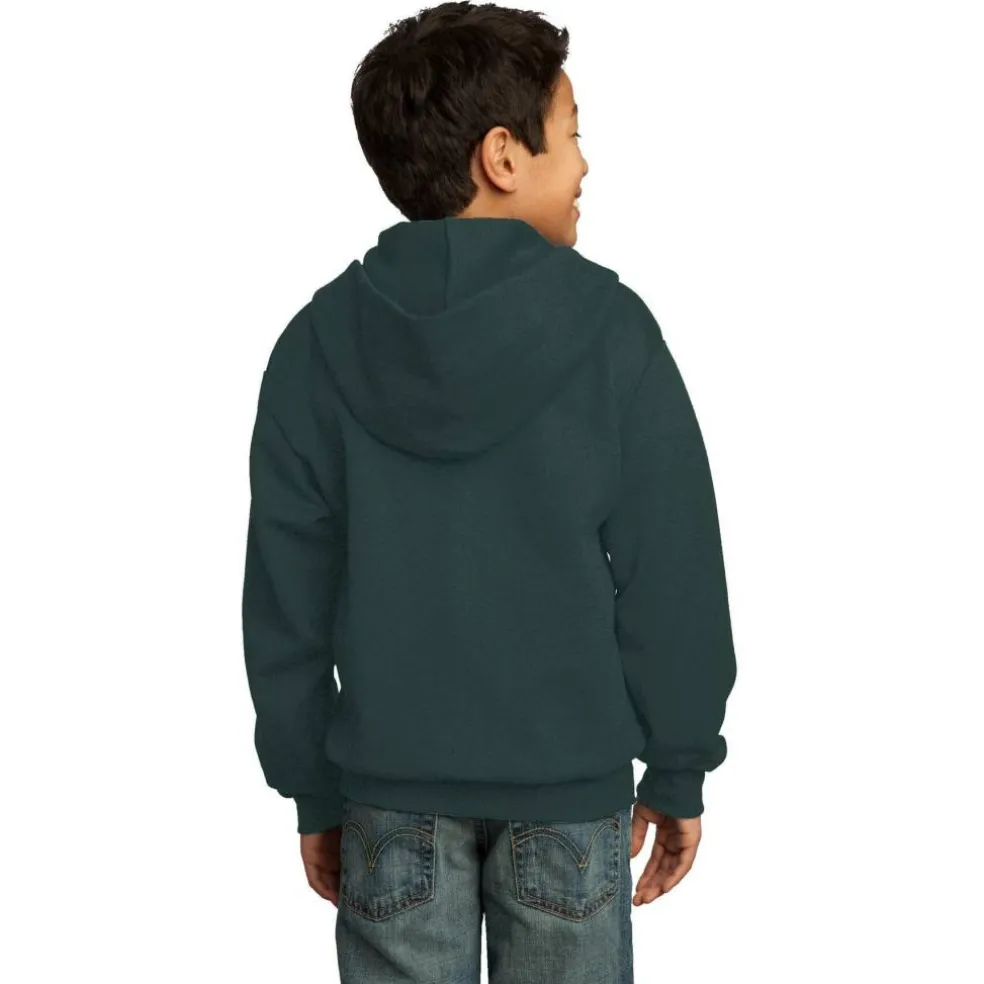 Port & Company® Youth Core Fleece Full-Zip Hooded Sweatshirt