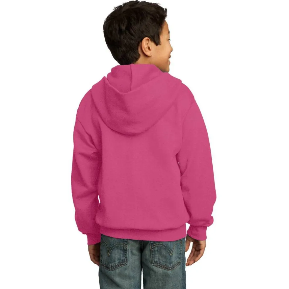 Port & Company® Youth Core Fleece Full-Zip Hooded Sweatshirt