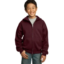 Port & Company® Youth Core Fleece Full-Zip Hooded Sweatshirt