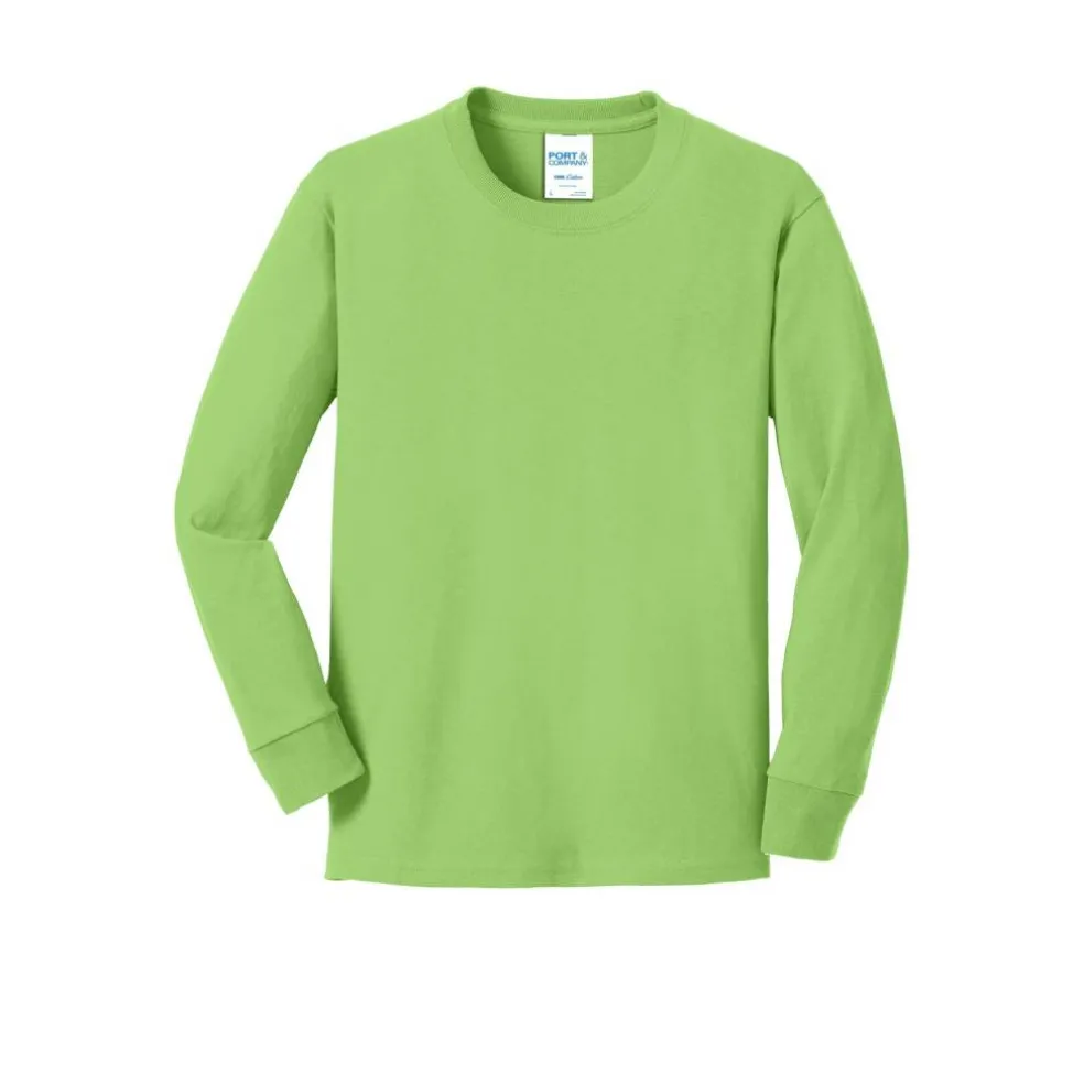 Port & Company® Youth Long Sleeve Core Cotton T-Shirt