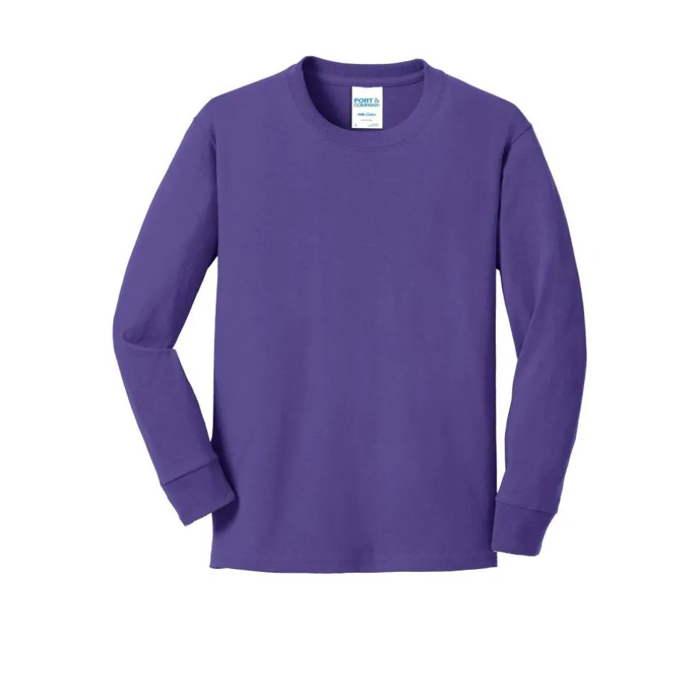 Port & Company® Youth Long Sleeve Core Cotton T-Shirt