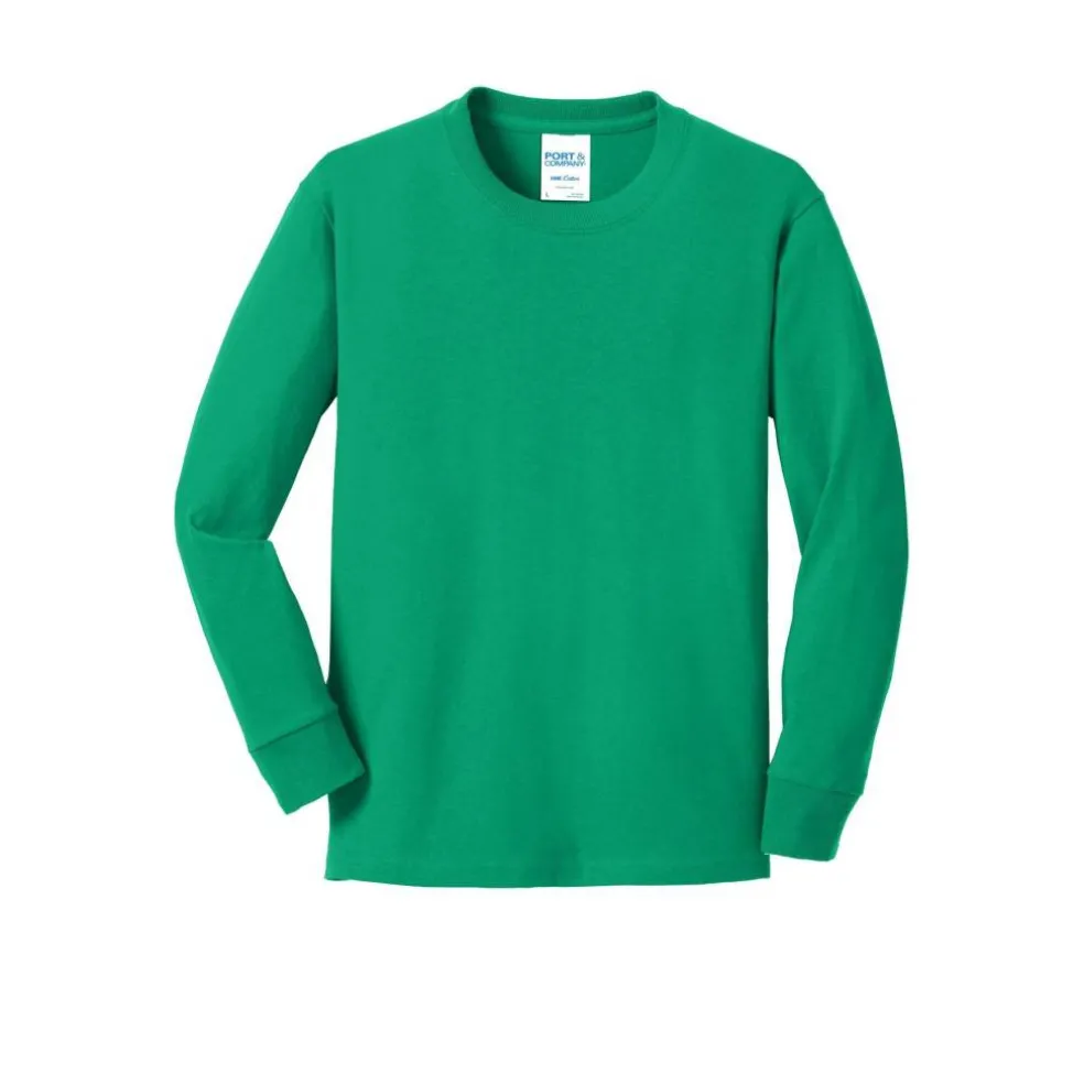 Port & Company® Youth Long Sleeve Core Cotton T-Shirt