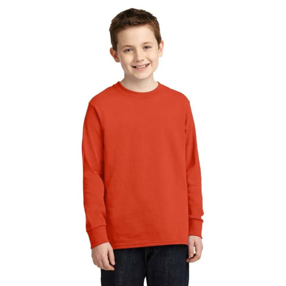 Port & Company® Youth Long Sleeve Core Cotton T-Shirt