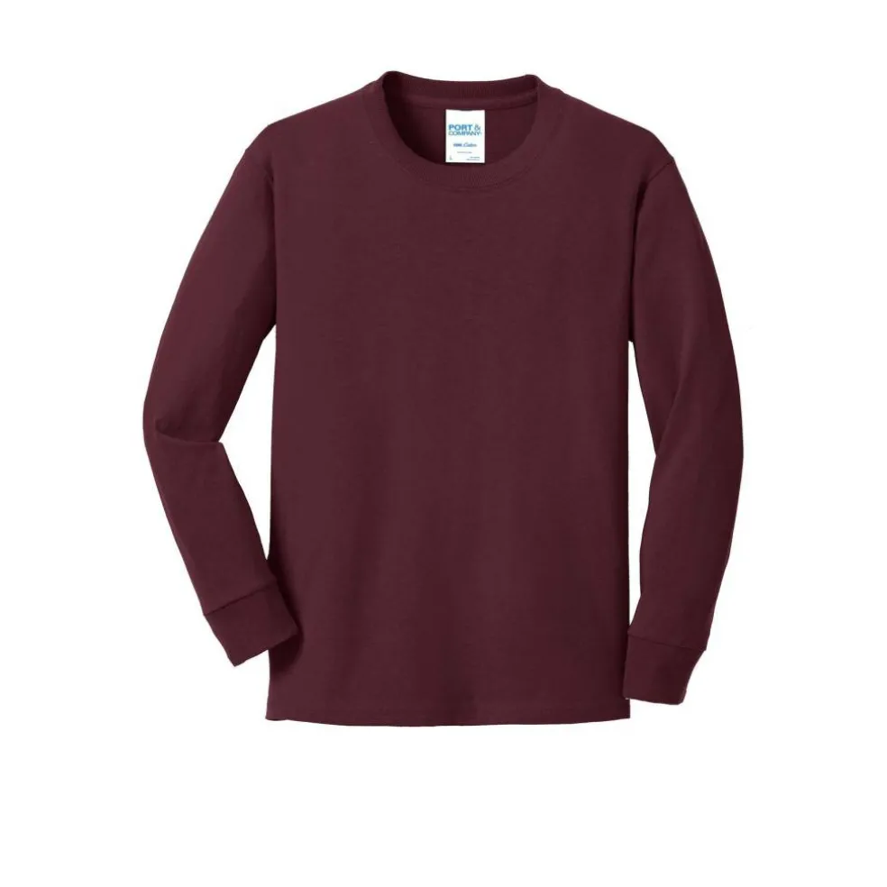 Port & Company® Youth Long Sleeve Core Cotton T-Shirt