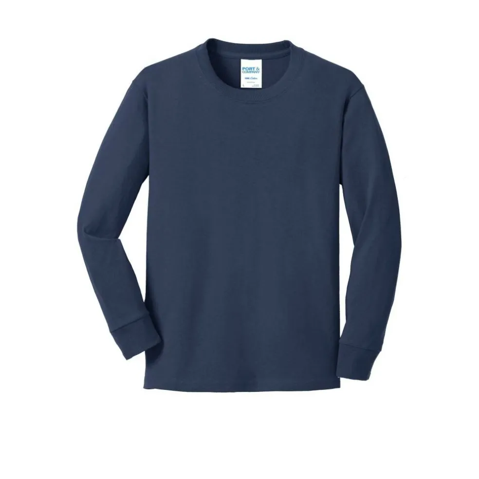 Port & Company® Youth Long Sleeve Core Cotton T-Shirt