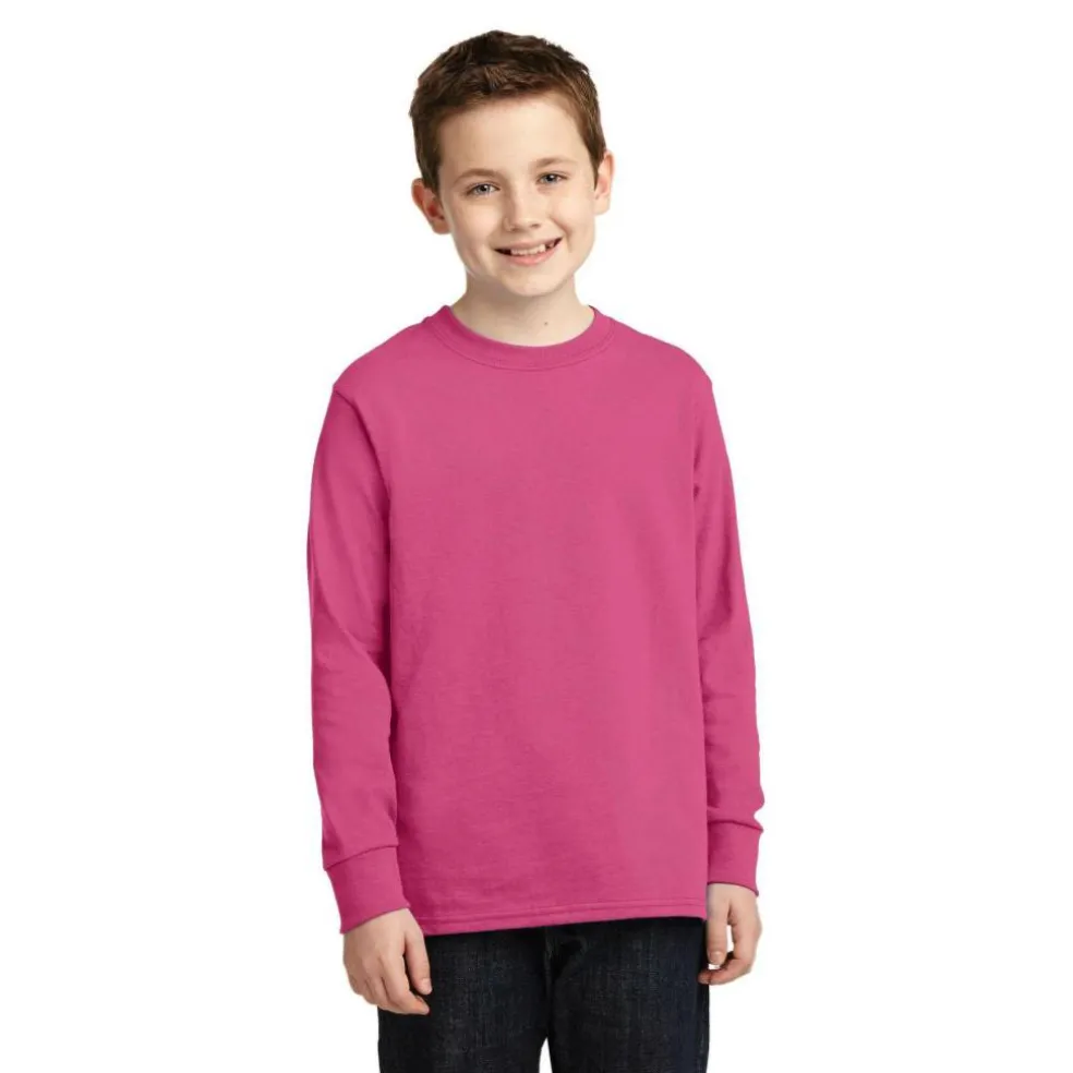 Port & Company® Youth Long Sleeve Core Cotton T-Shirt