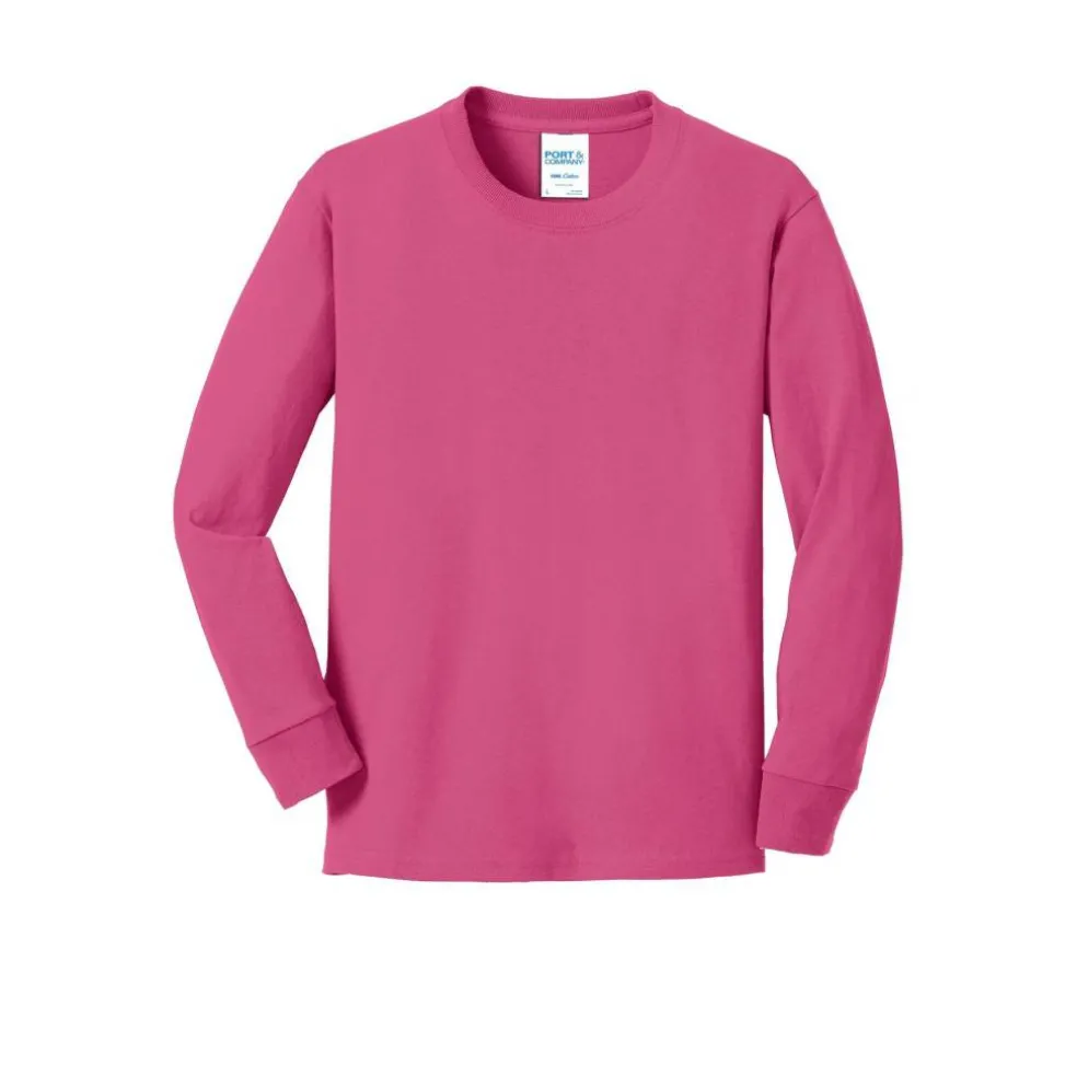 Port & Company® Youth Long Sleeve Core Cotton T-Shirt