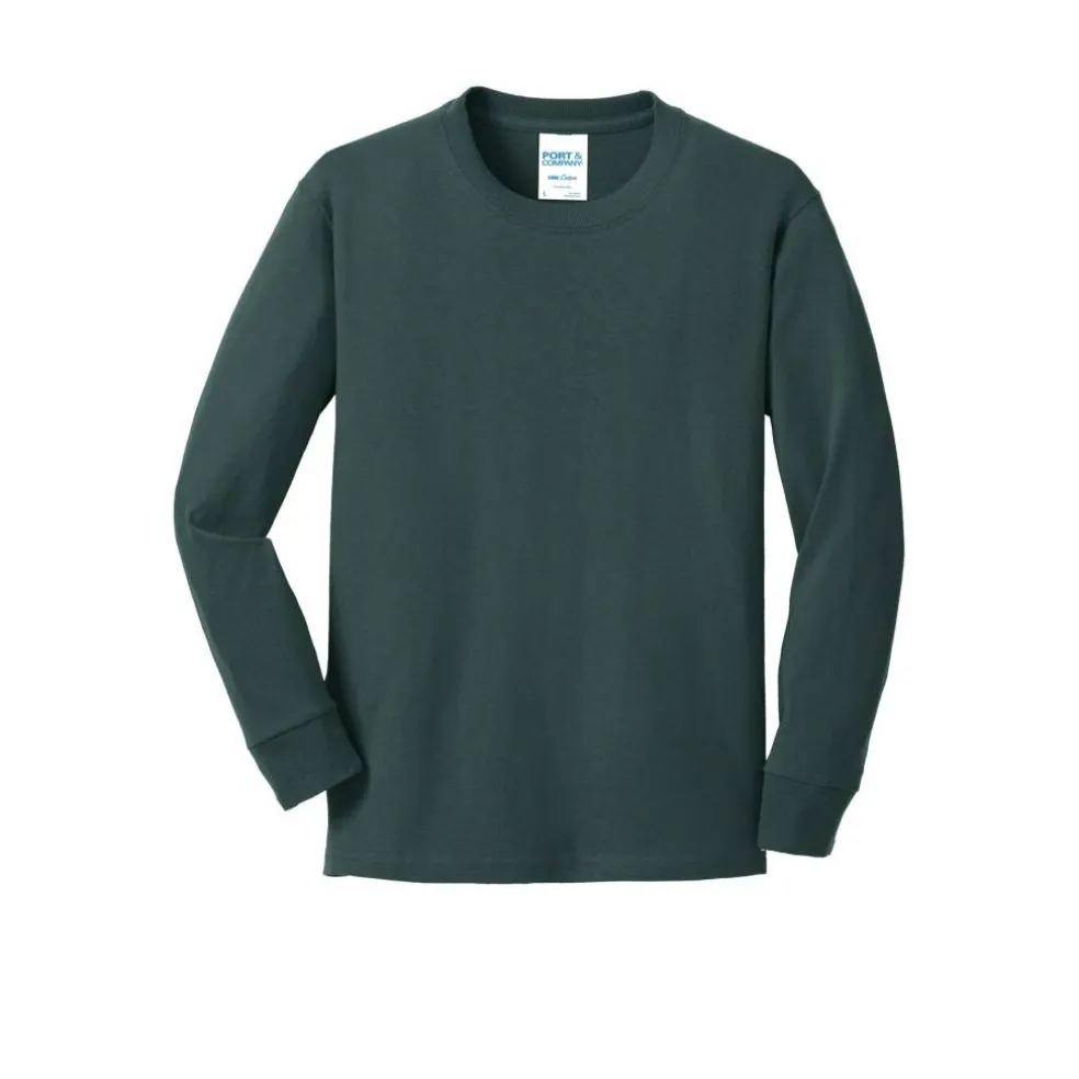 Port & Company® Youth Long Sleeve Core Cotton T-Shirt