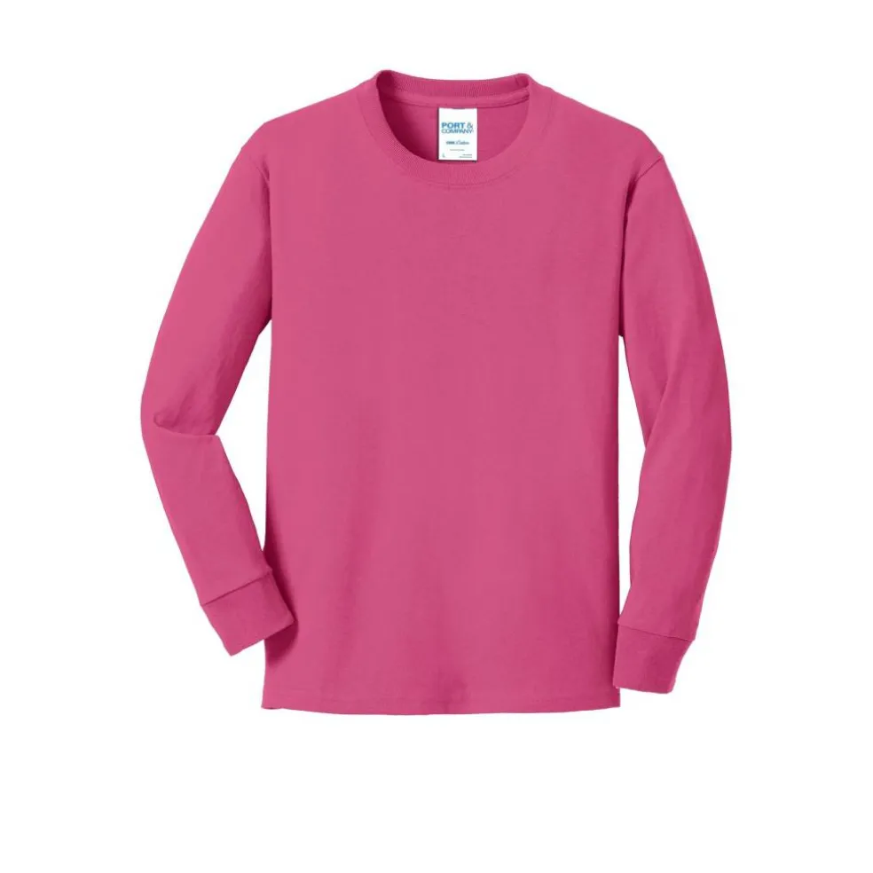Port & Company® Youth Long Sleeve Core Cotton T-Shirt