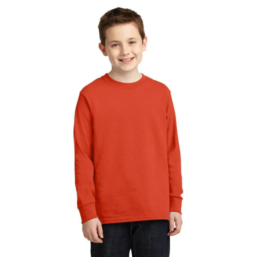 Port & Company® Youth Long Sleeve Core Cotton T-Shirt
